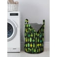 thumbnail image 3 of Garden Laundry Bag, Organic Farming of Vegetable Cheerful Characters Cabbage Beetroot, Basket with Handles Drawstring Closure for Laundromats, 13" x 19", Charcoal Grey and Fern Green, by Ambesonne, 3 of 4
