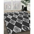 thumbnail image 2 of Ahgly Company Indoor Round Patterned Charcoal Black Area Rugs, 3' Round, 2 of 6