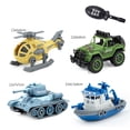 thumbnail image 1 of Set de Vehículos Militares Plegables para Niños - Juguetes DIY de Ejército con Helicóptero, Jeep, Tanque y Barco, Regalo Ideal de Cumpleaños, 1 of 6
