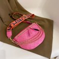 thumbnail image 1 of Bolso de pecho a la moda para mujer, Bolso de sillín acolchada con cremallera informal para regalo (rosa), 1 of 8