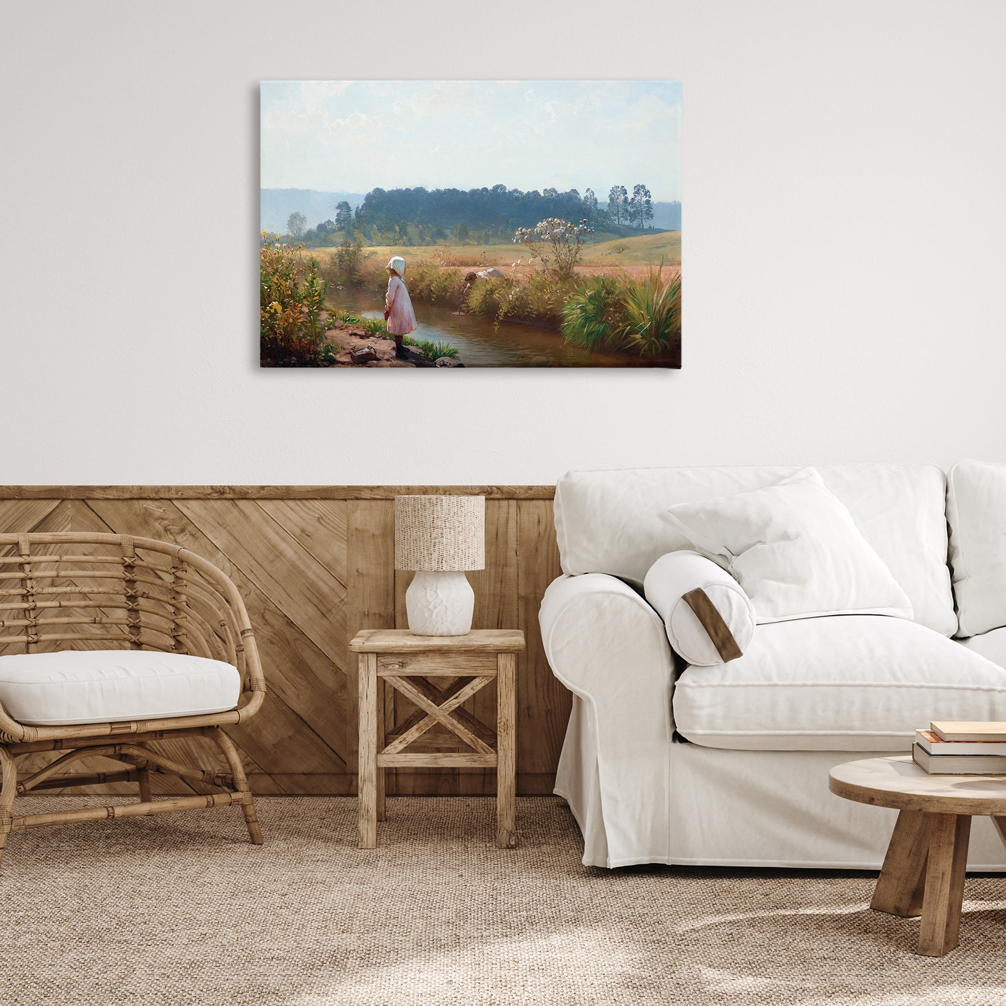 Stupell Industries Down By The River Landscape & Nature Painting Wrapped Canvas Art Print Wall Art, 36 x 24