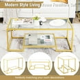 thumbnail image 3 of Infans 45'' Coffee Table Rectangular Tempered Glass Accent Table W/ Shelf Living Room, 3 of 6