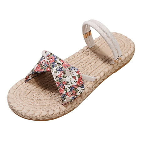 

Dtydtpe On Slip Open Flat Flowers Women s Print Beach Comfortable Slippers Breathable Sandals Toe Summer Shoes Women s sandals Womens Athletic Sandals