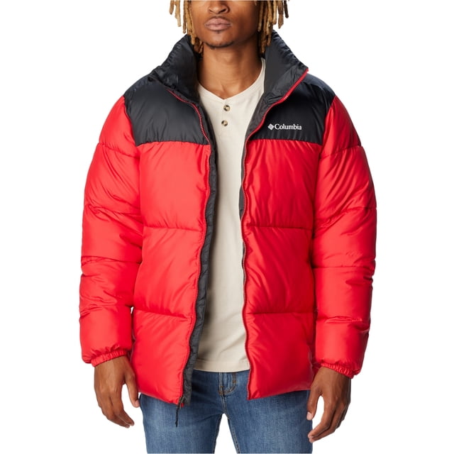 Columbia Mens Logo Puffer Jacket, Red, XX-Large