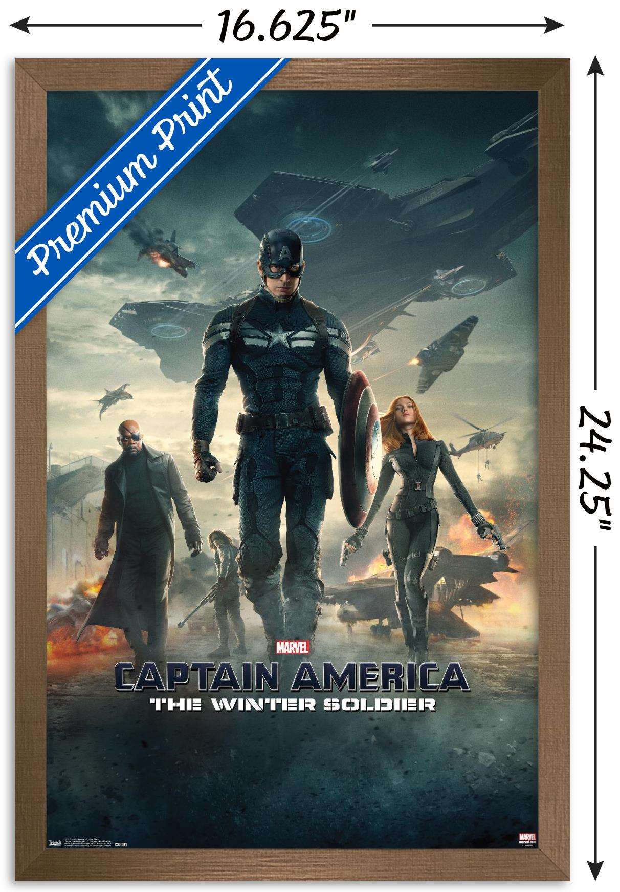 Marvel - Captain America - The Winter Soldier - One Sheet Wall Poster, 14.725" x 22.375", Framed