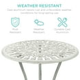 thumbnail image 4 of Best Choice Products 3-Piece Cast Aluminum Patio Bistro Furniture Set w/ Antique Finish - White, 4 of 8