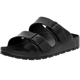 Men\'s Black Cross-Strap Slide Sandals - Casual Comfort Alpine Swiss Men main image 3