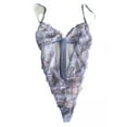 thumbnail image 2 of Victoria's Secret Very Sexy Unlined Embroidered Floral Lace Teddy in Iris Metallic Size Medium NWT, 2 of 4