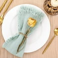 thumbnail image 7 of Ksopiavobs Handmade Cloth Napkins with Fringe Set of 8 Sage Cotton Linen Napkins 18"x18" Rustic Dinner Napkins Bulk for Wedding Party Baby Shower, 7 of 7