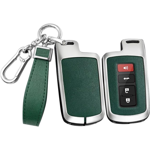Key Fob Cover Compatible with Toyota Tundra Tacoma Sequoia 4Runner Highlander RAV4 Camry Corolla Avalon 2/3/4 Button Keychain Case Holder Protector,1,S-green