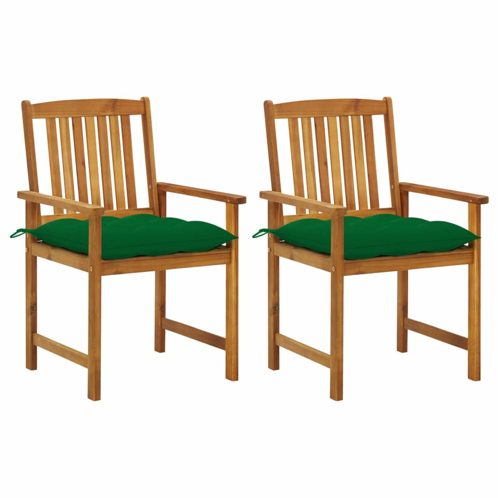Gecheer Patio Chairs with Cushions 2 pcs Solid Acacia Wood