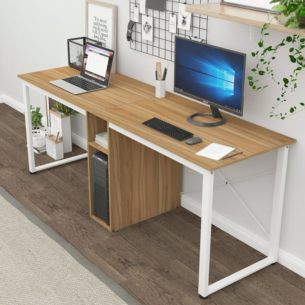 Soges 2 Person Home Office Desk 78 Inches Large Double Workstation Oak Com Soges 2 Person Home Office Desk 78, Soges 2 Person Home Office Desk