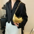 thumbnail image 4 of Bolso de un solo hombro, bolso de mano clásico retro, bolso de mano de un solo hombro con cremallera adecuado para damas dorado, 4 of 5