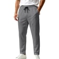 thumbnail image 2 of Zysthvn Athletic Casual Pants for Men Workout Winter Straight Leg Mens Trouser Pants with Pockets Quick Dry Solid Elastic Waist Drawstring Pants, 2 of 9