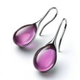 thumbnail image 2 of Stamens Retro Drop Earrings, Purple Opal Inlaid Dangle Earrings for Women, 2 of 2