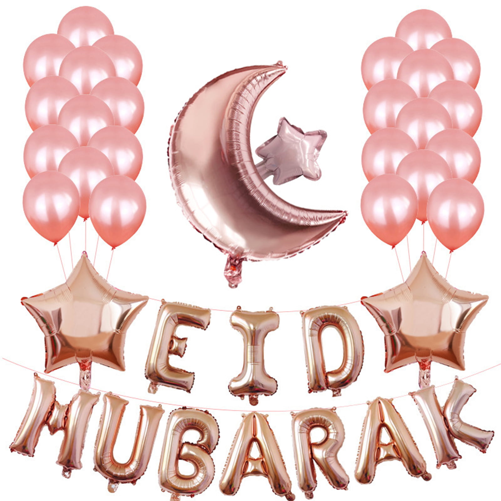 18 inch Eid Mubarak Foil Balloons Hajj Mubarak Decor Star Moon Helium Balloon BI 