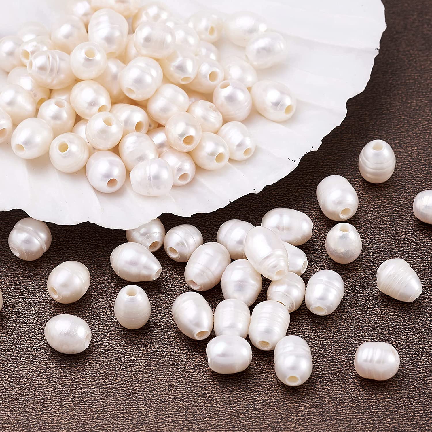 Natural Oval Freshwater Pearl Beads 