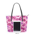 thumbnail image 3 of Tote Bag Aesthetic leather Handbags with Zipper for Women Travel Shoulder Bags Purses with compartment. Roses and Bows, 3 of 6