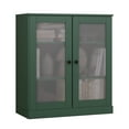thumbnail image 5 of Palace Imports 100% Solid Wood 3-shelf Bookcase with Adjustable Shelves and Frosted Glass Doors, Green, 5 of 5