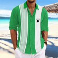 thumbnail image 1 of Camisas hawaianas de moda de verano 2024 con estampado de rayas retro de bolos, camisas de solapa de manga larga para hombres, camisas de vestir para hombres Vaion, 1 of 6