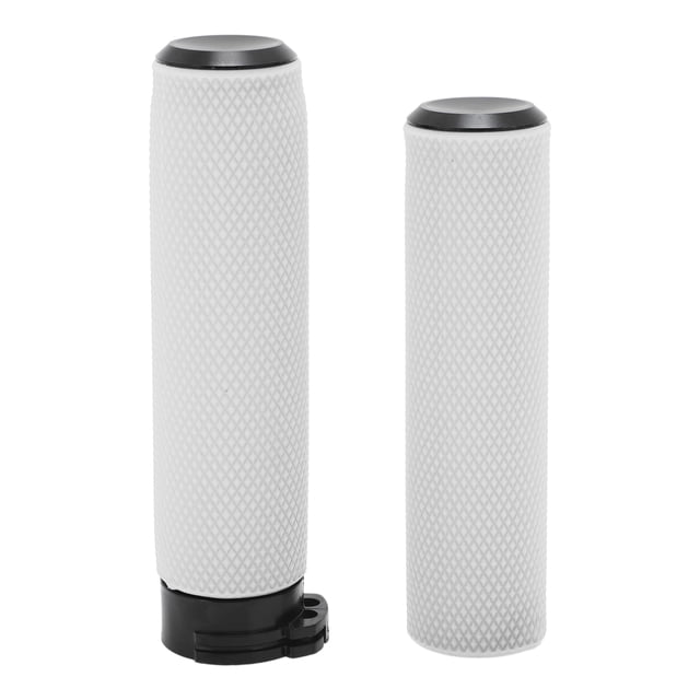 Kit de cubiertas de empuñaduras de motocicleta Unique Bargains de 1" 25mm 1.1" 28mm, empuñaduras de manillar de TPU antideslizantes para motocicleta, scooter, bicicleta y ATV, color blanco, 1 juego