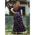 thumbnail image 5 of SHOWMALL Women's Plus Size Summer Sun Dress Maxi Minimal Grid 3X Short Sleeves Crewneck Casual Bohemian Beach Dress Full-Length Floral Long Dresses with Pockets, 5 of 5