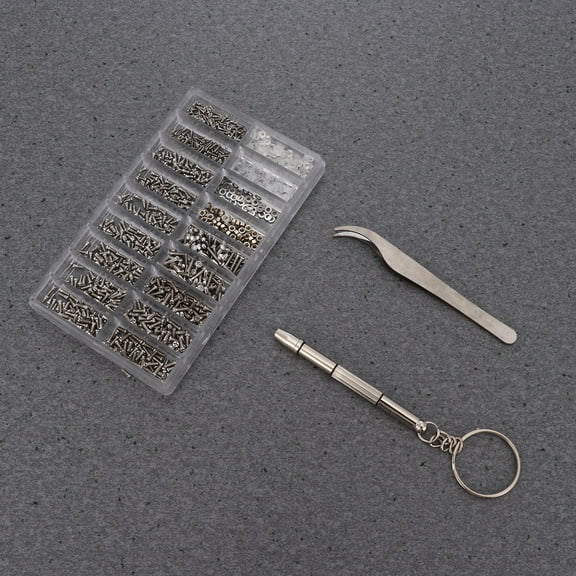 Niceauty Back to School Mini Screw and Nut Set Miniature Screws Kit Silver Stainless Steel 1000pcs