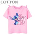 thumbnail image 3 of Camiseta de algodón con cuello redondo y manga corta para niños y bebés, diseño de dibujos animados de Disney Stitch, anime, moda de verano, 3 of 5