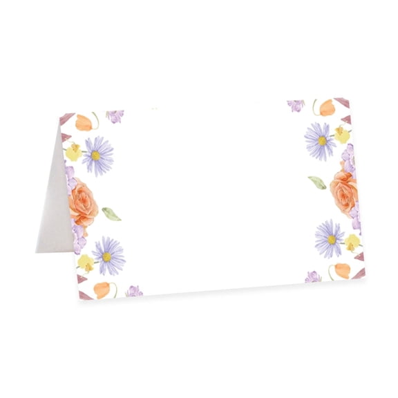 Koyal Wholesale Classic Spring Florals Table Tent Place Cards for Wedding Party Tables, Seating Place Cards, 56 Pack