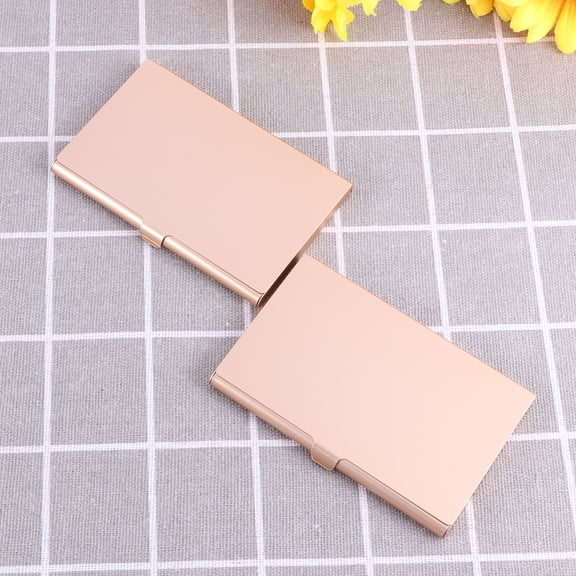 ORDDIART 2-Pack Metal Business Card Holder Case in , Business Card Storage for Meetings and Office Use