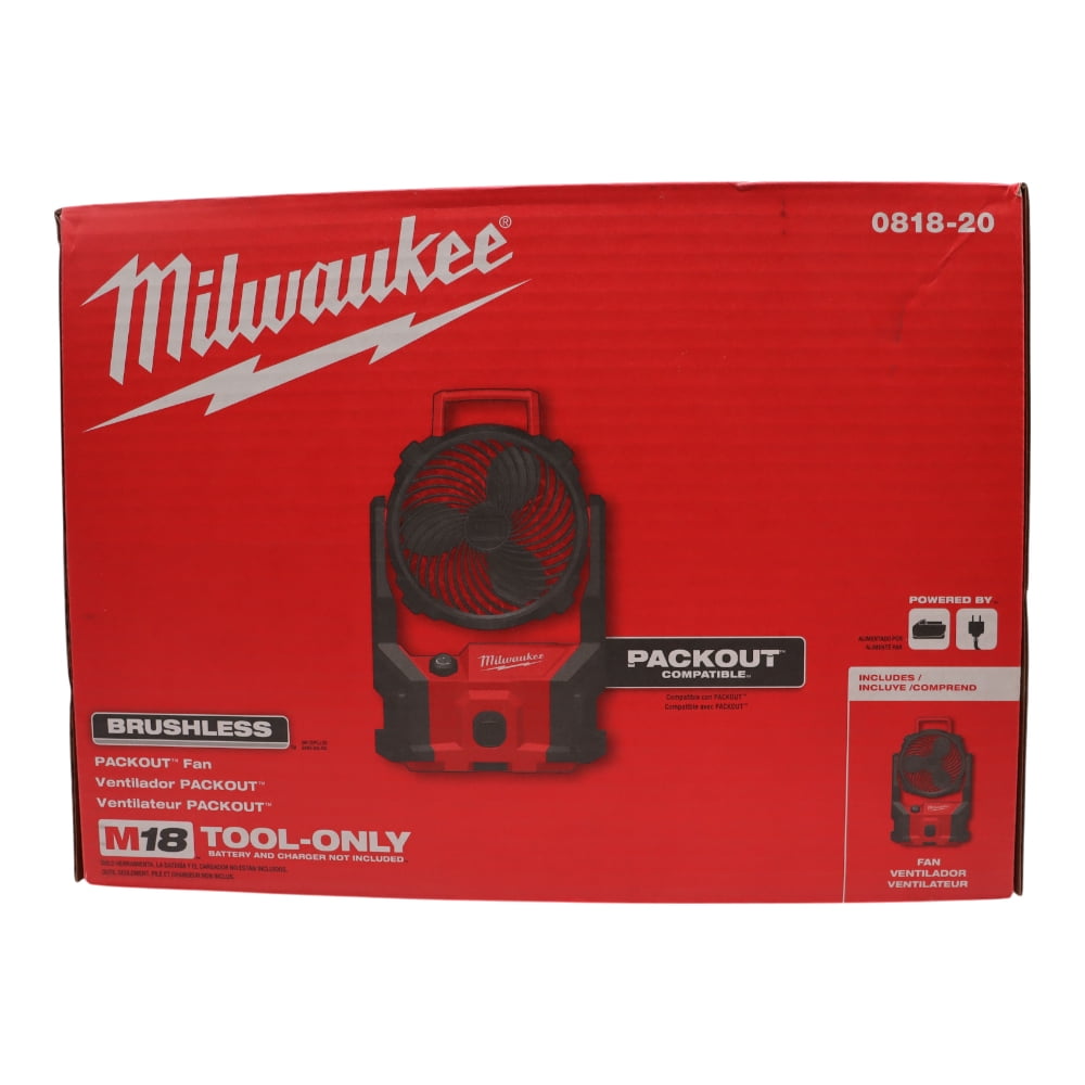 Milwaukee 0818-20 M18 18V Brushless PACKOUT Fan (Bare Tool)