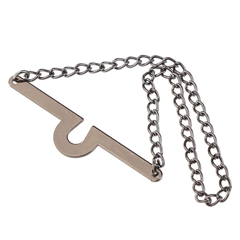 NEW Mens 4mm Tie Chain Tack Clip Gold Figaro Links Boxed FREE SHIP