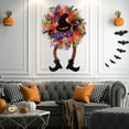 thumbnail image 2 of Guirnalda de bruja de Halloween con adornos de corona de bruja de araña únicos para puerta delantera Hugtrwg Para estrenar, 2 of 9