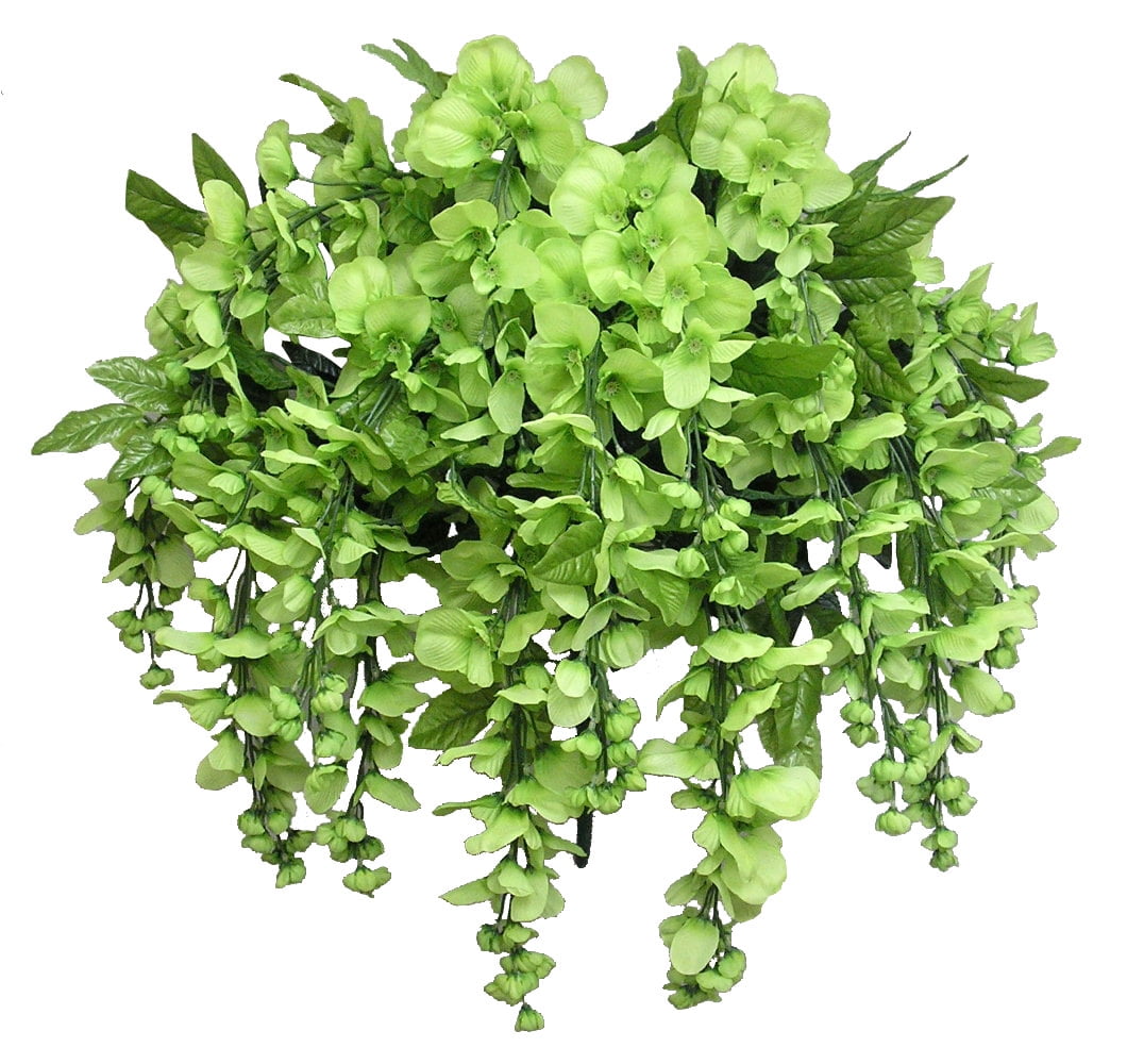 Admired by Nature Artificial Wisteria Hanging Flowers Bush, Kiwi