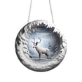thumbnail image 2 of Round Acrylic Christmas Decorations Reindeer Hanging Sign Festive Wall Decorations, 2 of 6