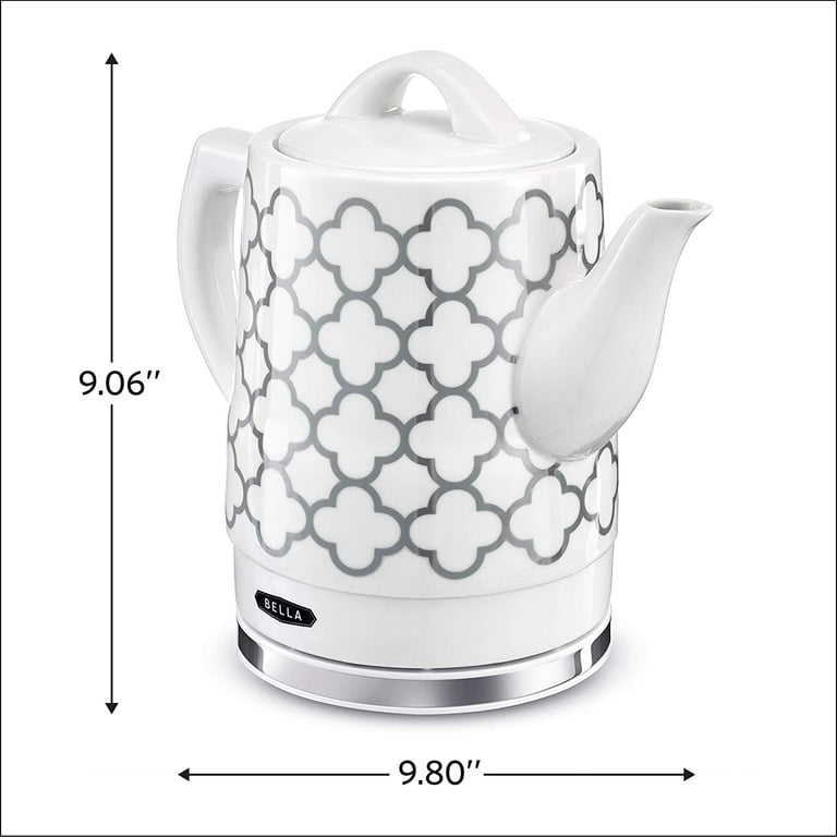  BELLA Electric Kettle & Tea Pot, Ceramic Water Heater with  Detachable Swivel Base, Auto Shut Off & Boil Dry Protection, 1.5 Liter,  Polka Dot, BPA Free: Home & Kitchen
