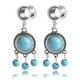thumbnail image 2 of Exquisito doble altavoz turquesa colgante pendiente expansión joyería piercing (0.709 in), 2 of 8