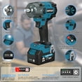 thumbnail image 2 of DURFICST 1000N.m Cordless Impact Wrench, 1/2" High Torque, 2x 4.0AH Battery, 4 Sockets & 2 Extension Rods, Single Pack, 2 of 7