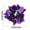 thumbnail image 3 of Halloween Decorations Wreath with Purple Rose and Candle Holder - Ideal Floral Arrangement for Home Living Room Party and Seasonal, 3 of 5