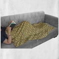 thumbnail image 5 of Ethnic Soft Flannel Fleece Throw Blanket, Fairy Shells Bohemian Style Inspired Traditional Eastern Folk Design, Cozy Plush for Indoor and Outdoor Use, 70" x 90", Mustard Coral Turquoise, by Ambesonne, 5 of 5