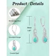 thumbnail image 7 of VESITIM Heart Infinity Earrings Teardrop Dangle Drop Earrings Created Green Opal Jewelry Gift for Women, 7 of 7
