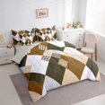thumbnail image 3 of Feelyou Vintage Checkered Bedding Comforter Set 7 Pieces, Abstract Geometric Full Bedding Set, Hexagon Gingham Reversible Fitted Sheet Flat Sheet, Luxury Bedroom Decor, 3 of 7