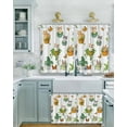 thumbnail image 2 of Cute Cat Short Blackout Curtains 45 Inch Long Green Potted Plant Butterfly Botanical Rustic Rod Pocket Kitchen Curtains, 2 Panels Thermal Insulated Room Darkening Drapes for Bedroom, 30"W x 45"L, 2 of 5