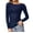 Navy, variant on Women's Long Sleeve Slim Fit Shirts Sheer Mesh Top Solid Color Blouses Tops Shirts T-Shirt Navy S