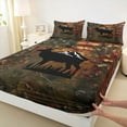 thumbnail image 3 of Feelyou 3D Elk Moose Twin Sheet Sets, Rustic Farmhouse Bedding, 3-Piece, 3 of 7