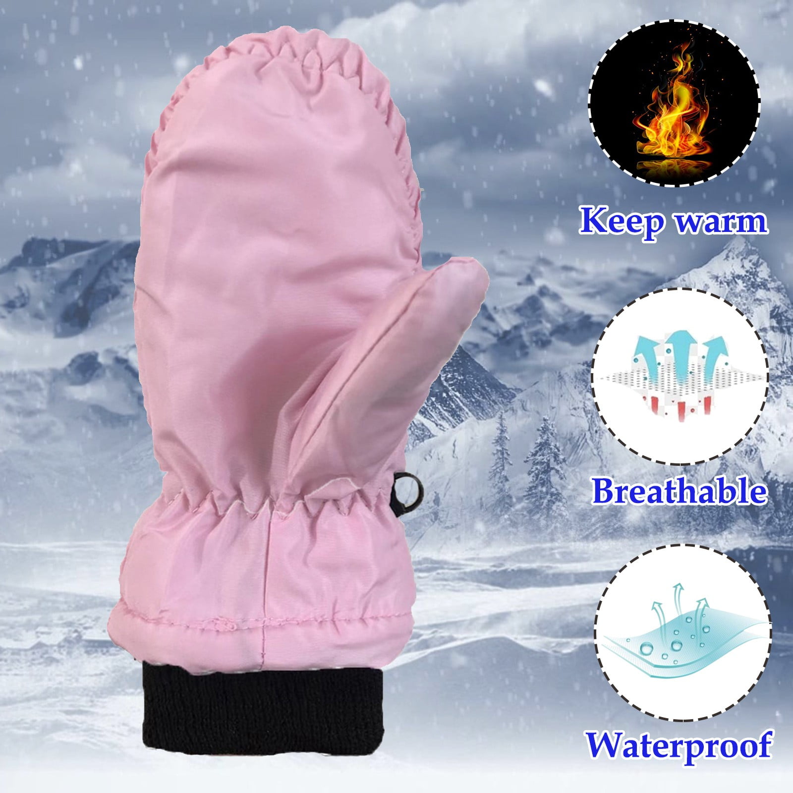 Gants De Ski Enfants 1-6 Ans - Mitaines Chaudes, Imperméables, Antidérapantes Pour Neige, Snowboard - 12