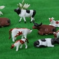 thumbnail image 3 of Hiawbon Mini figuras coloridas de ganado simulado escala Ho 1:87 figuras de vaca de plástico realistas 20 piezas, 3 of 5