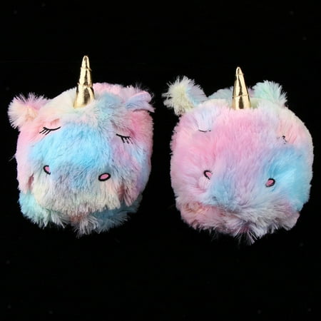 

Rainbow Unicorn Slippers For Girls Women Soft Fluffy Non-Slip Plush Slippers