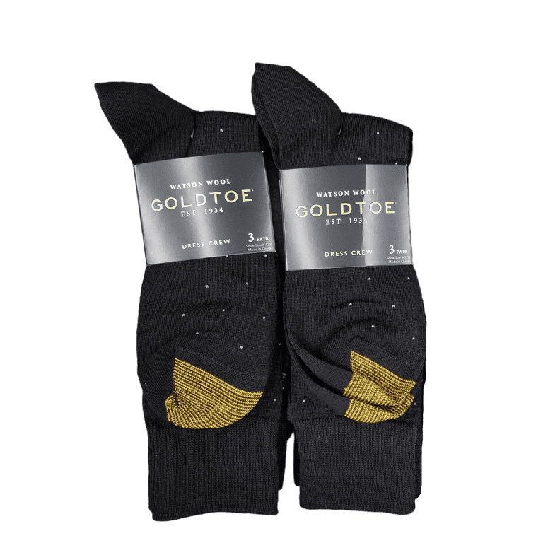 Watson Wool GOLD TOE Men's Dress Crew Socks, 6 Pairs, Size 6-12.5, Merino Wool Blend, Perfect Fit Soft Stretch- BLACK multi pattern pack Watson Wool GOLD TOE Men's Dress Crew Socks, 6 Pairs, Size 6-12.5, Merino Wool Blend, Perfect Fit Soft Stretch- BLACK multi pattern pack