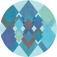 thumbnail image 1 of Ahgly Company Machine Washable Indoor Round Transitional Blue Ivy Blue Area Rugs, 5' Round, 1 of 7
